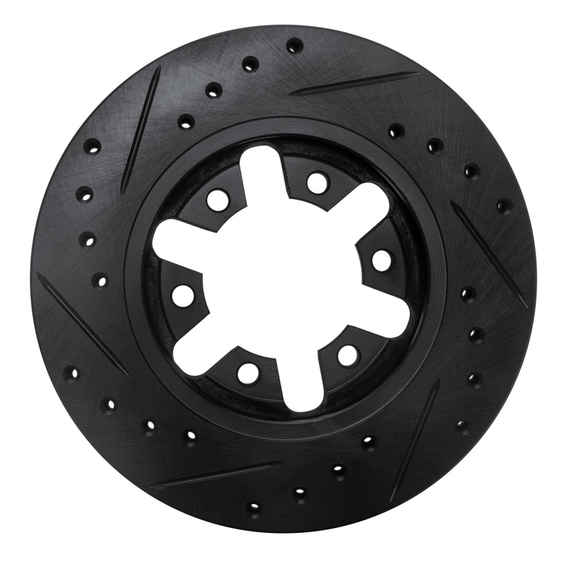 Picture of R1 82-85 Nissan 720 Datsun Front Right Drilled & Slotted Black Brake Rotor