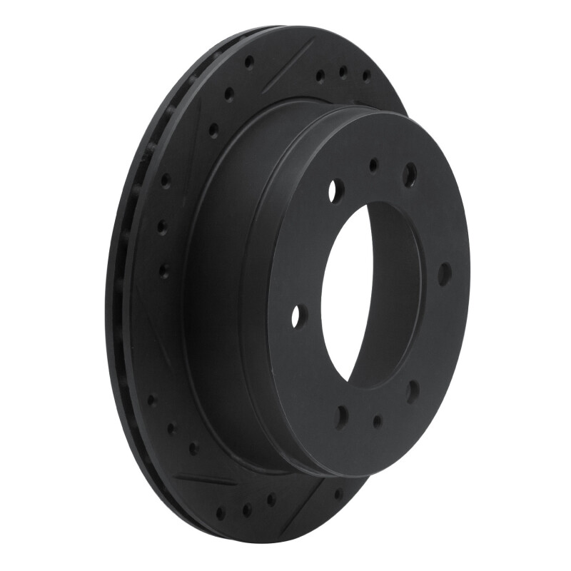Picture of R1 88-95 Nissan Pathfinder Rear Right Drilled & Slotted Black Brake Rotor
