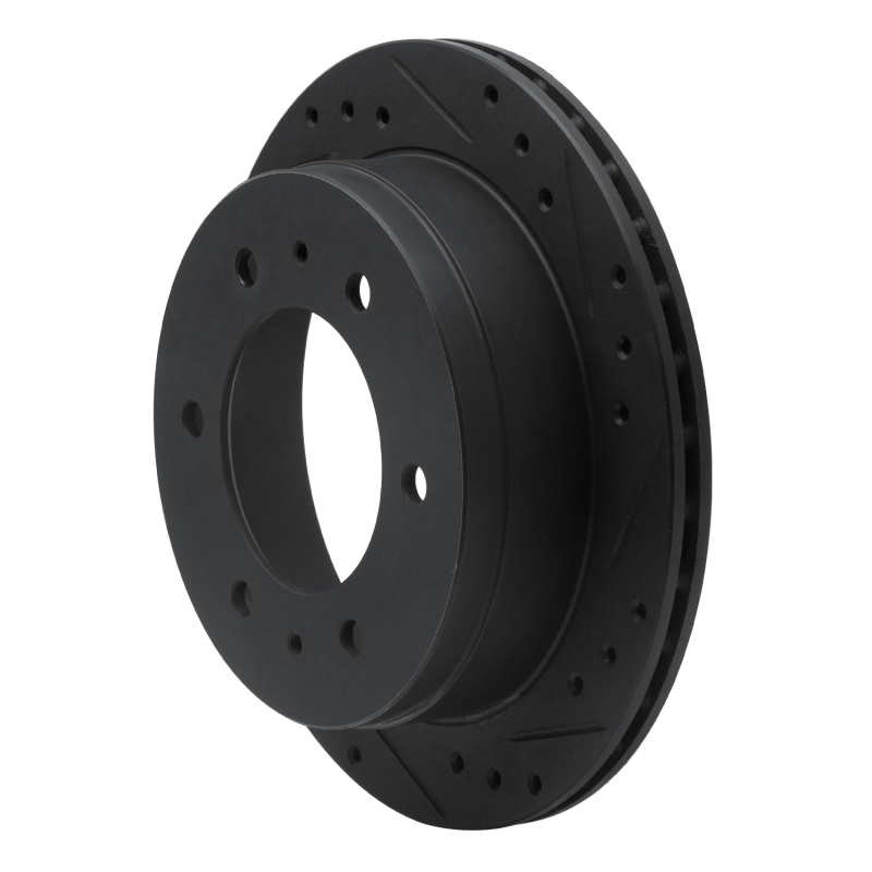 Picture of R1 88-95 Nissan Pathfinder Rear Left Drilled & Slotted Black Brake Rotor