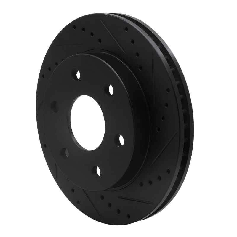 Picture of R1 04-05 Infiniti QX56 Front Right Drilled & Slotted Black Brake Rotor