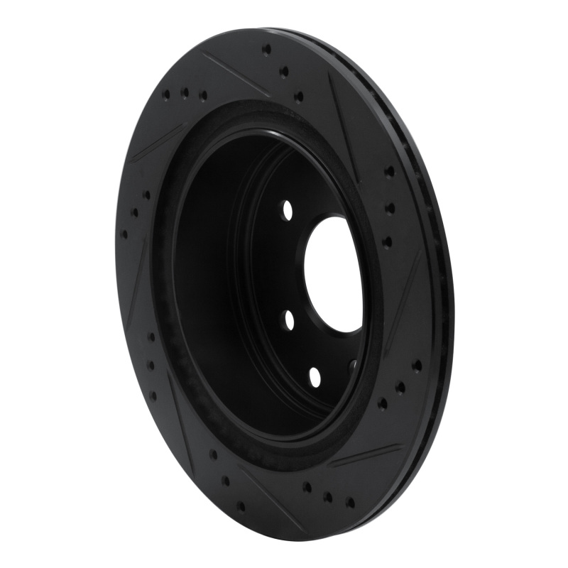 Picture of R1 02-25 Infiniti G35 Rear Left Drilled & Slotted Black Brake Rotor