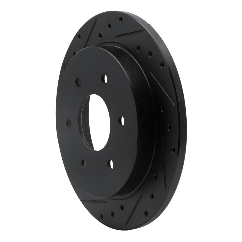 Picture of R1 04-15 Infiniti QX56 Rear Left Drilled & Slotted Black Brake Rotor