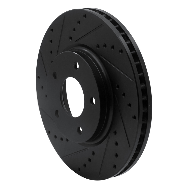 Picture of R1 02-17 Infiniti M45 Front Left Drilled & Slotted Black Brake Rotor
