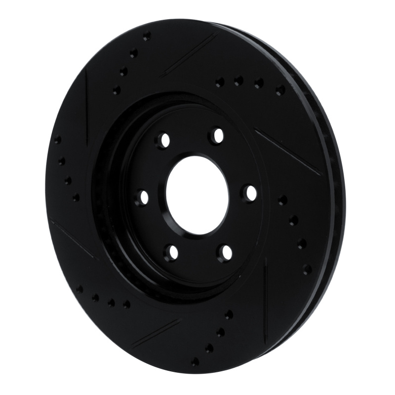 Picture of R1 05-25 Nissan Xterra Front Right Drilled & Slotted Black Brake Rotor