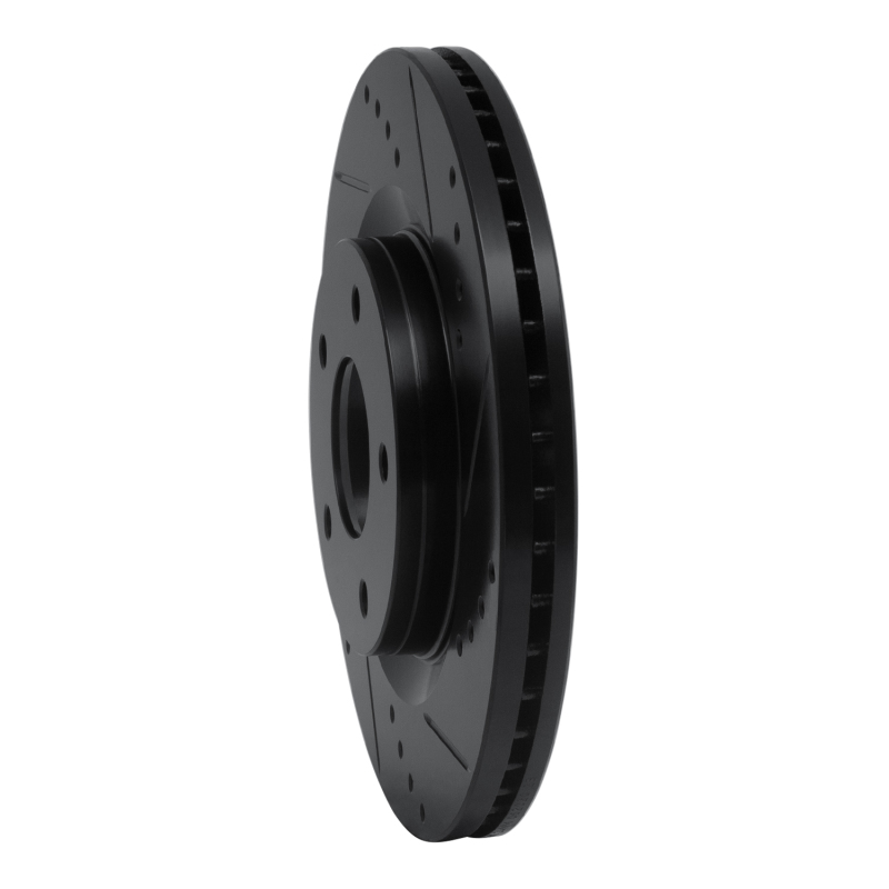 Picture of R1 11-19 Nissan Juke Front Right Drilled & Slotted Black Brake Rotor