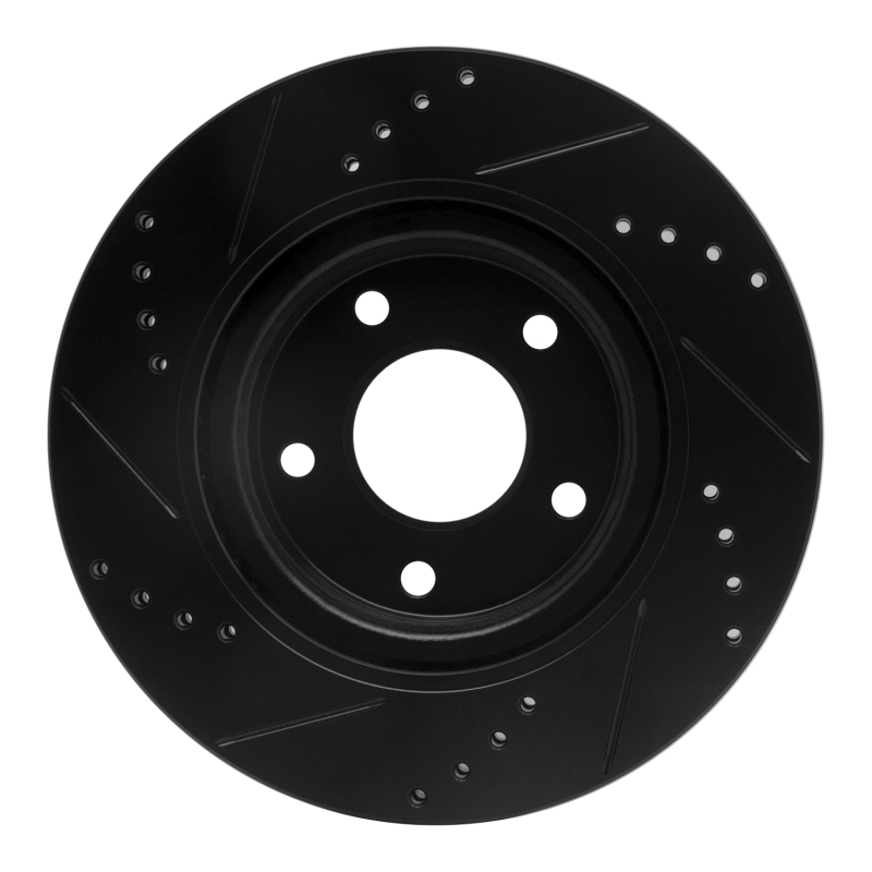 Picture of R1 11-19 Nissan Juke Front Right Drilled & Slotted Black Brake Rotor