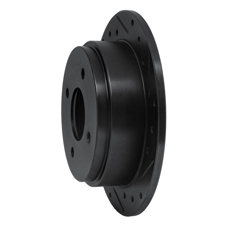 Picture of R1 90-92 Infiniti M30 Rear Right Drilled & Slotted Black Brake Rotor