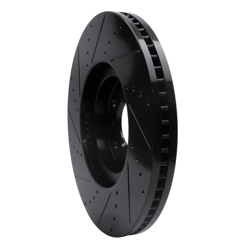 Picture of R1 07-15 Infiniti G35 Front Right Drilled & Slotted Black Brake Rotor