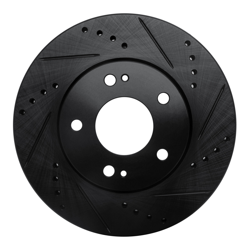 Picture of R1 00-24 Chrysler SEBRING Front Right Drilled & Slotted Black Brake Rotor