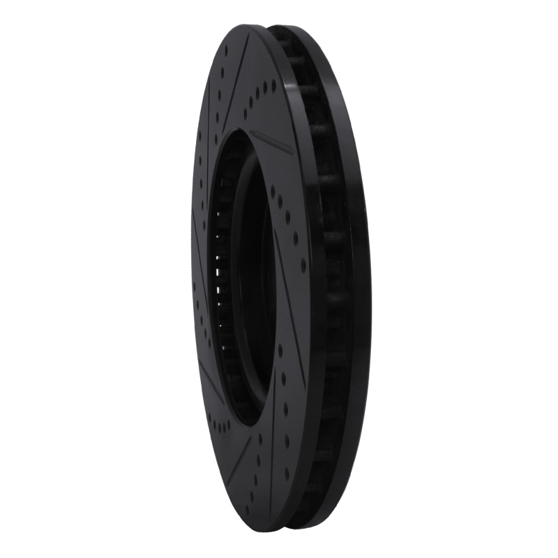 Picture of R1 03-06 Mitsubishi Lancer Front Right Drilled & Slotted Black Brake Rotor