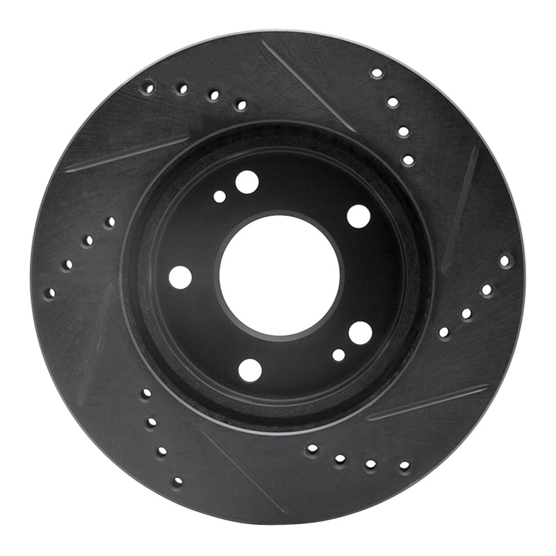 Picture of R1 00-24 Chrysler SEBRING Front Left Drilled & Slotted Black Brake Rotor