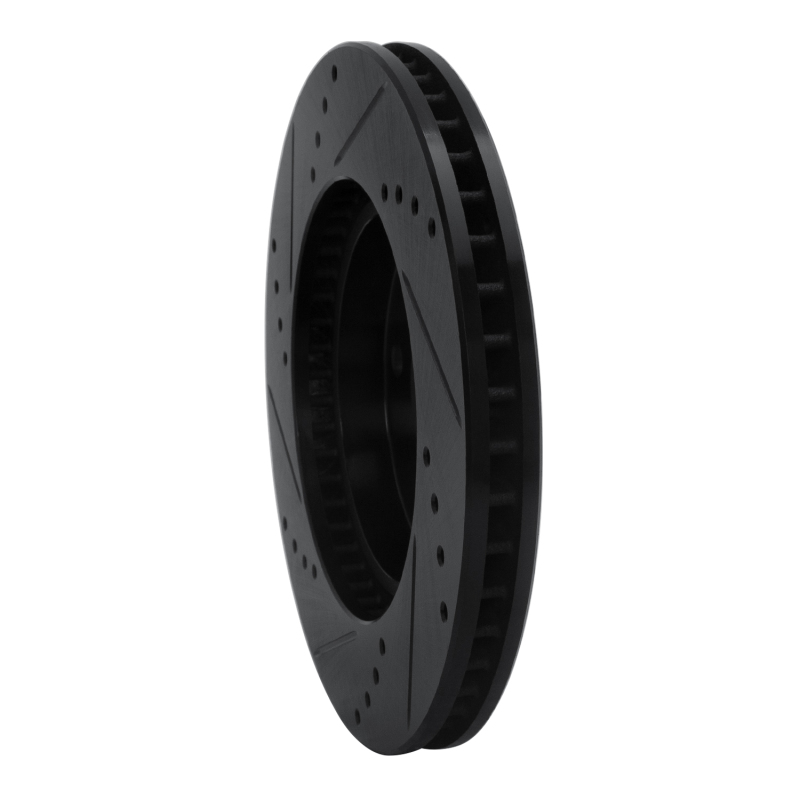 Picture of R1 00-24 Chrysler SEBRING Front Right Drilled & Slotted Black Brake Rotor