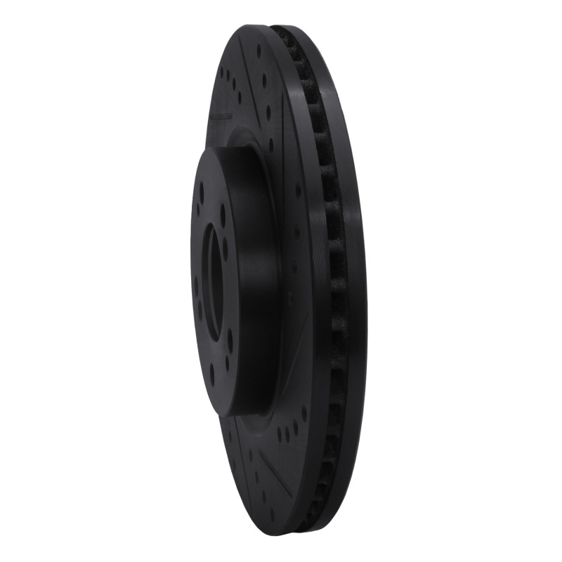 Picture of R1 04-12 Mitsubishi Eclipse Front Right Drilled & Slotted Black Brake Rotor
