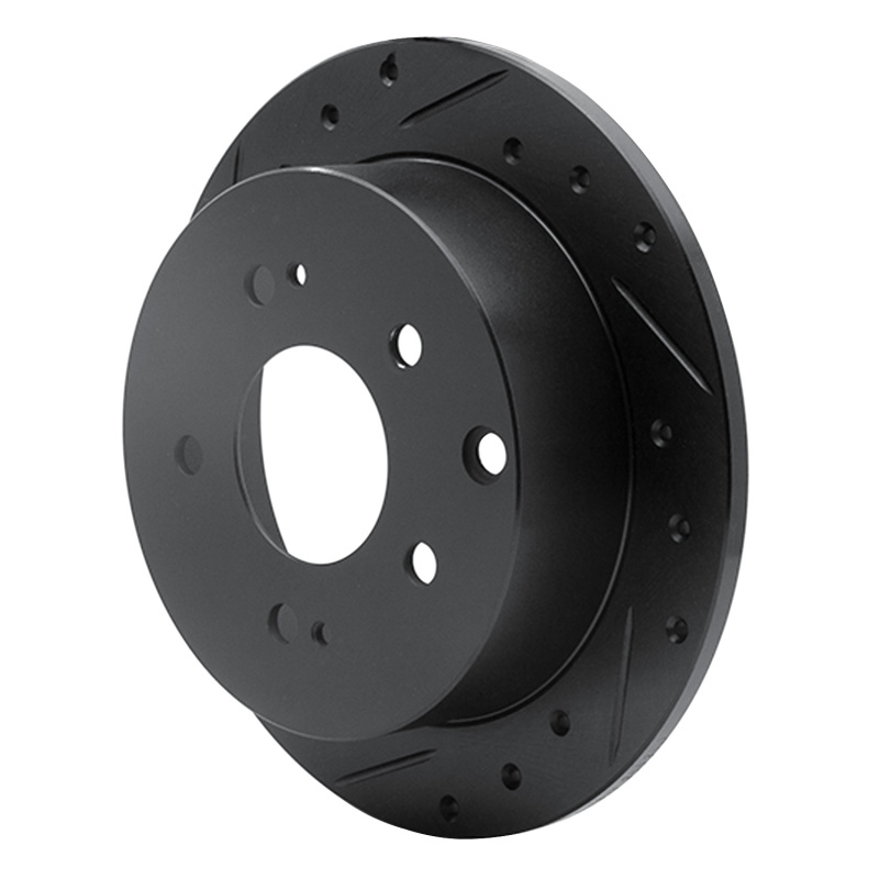 Picture of R1 04-12 Mitsubishi Eclipse Rear Left Drilled & Slotted Black Brake Rotor