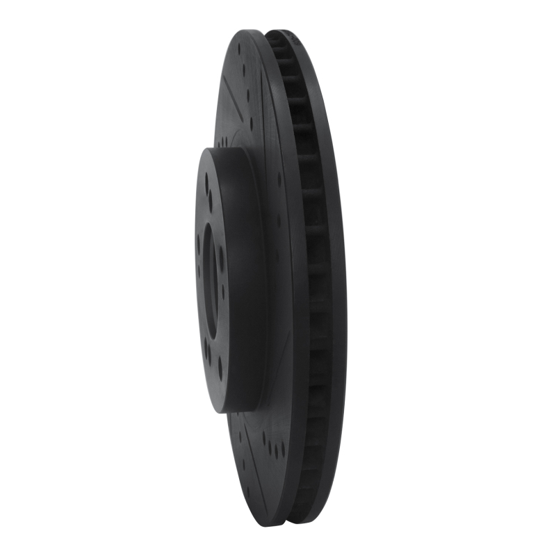 Picture of R1 04-11 Mitsubishi Endeavor Front Right Drilled & Slotted Black Brake Rotor