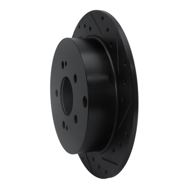 Picture of R1 04-11 Mitsubishi Endeavor Rear Right Drilled & Slotted Black Brake Rotor