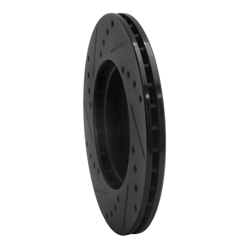 Picture of R1 84-87 Audi Coupe Front Right Drilled & Slotted Black Brake Rotor
