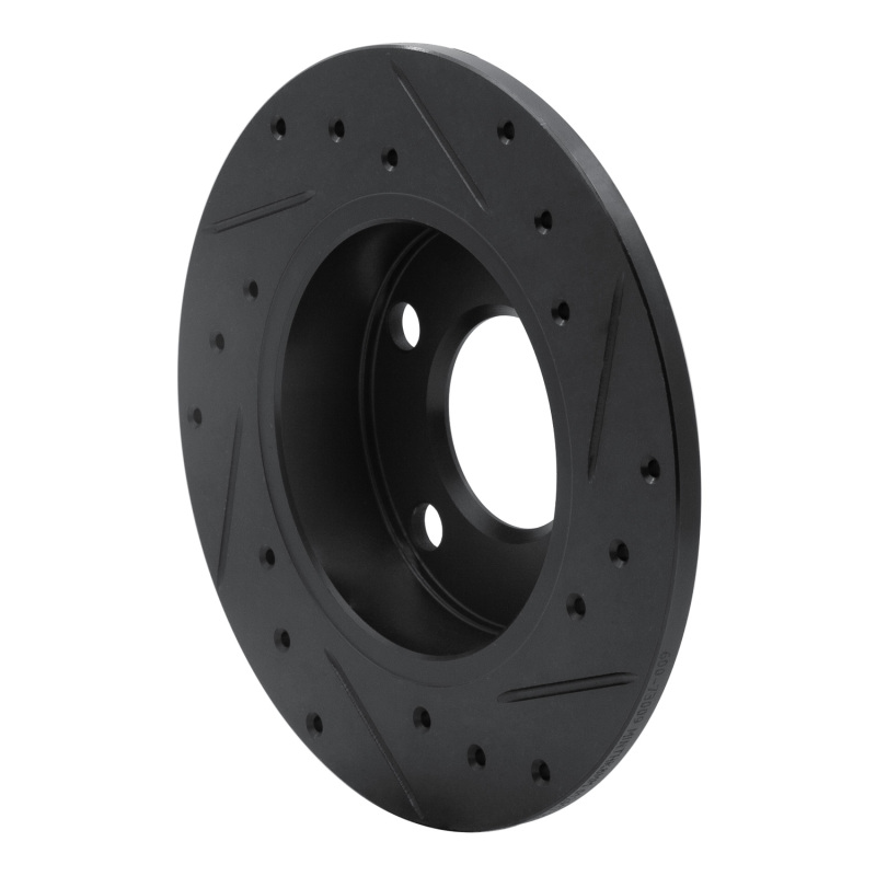 Picture of R1 85-00 Audi 5000CS Turbo Quattro Rear Left Drilled & Slotted Black Brake Rotor