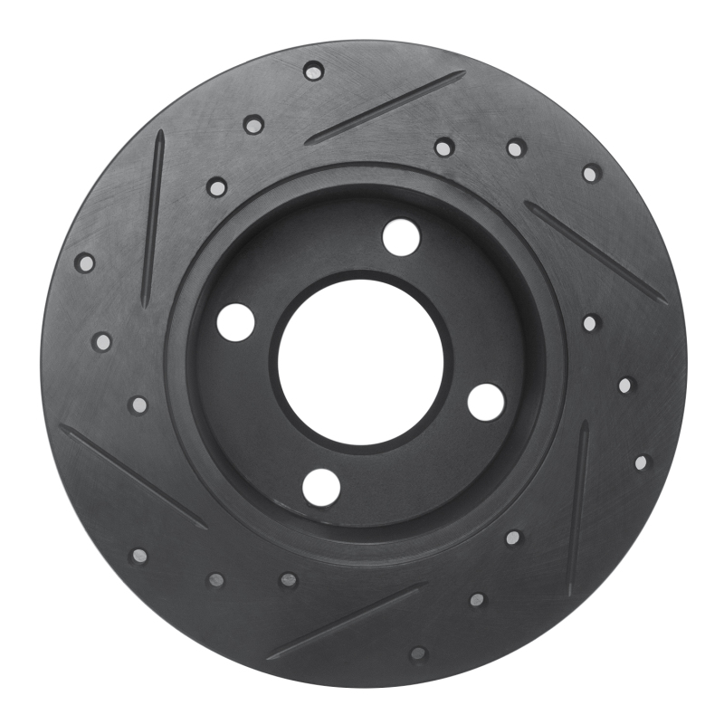 Picture of R1 82-98 Audi 5000 Rear Right Drilled & Slotted Black Brake Rotor