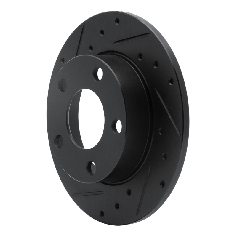 Picture of R1 85-00 Audi 5000CS Turbo Quattro Rear Left Drilled & Slotted Black Brake Rotor