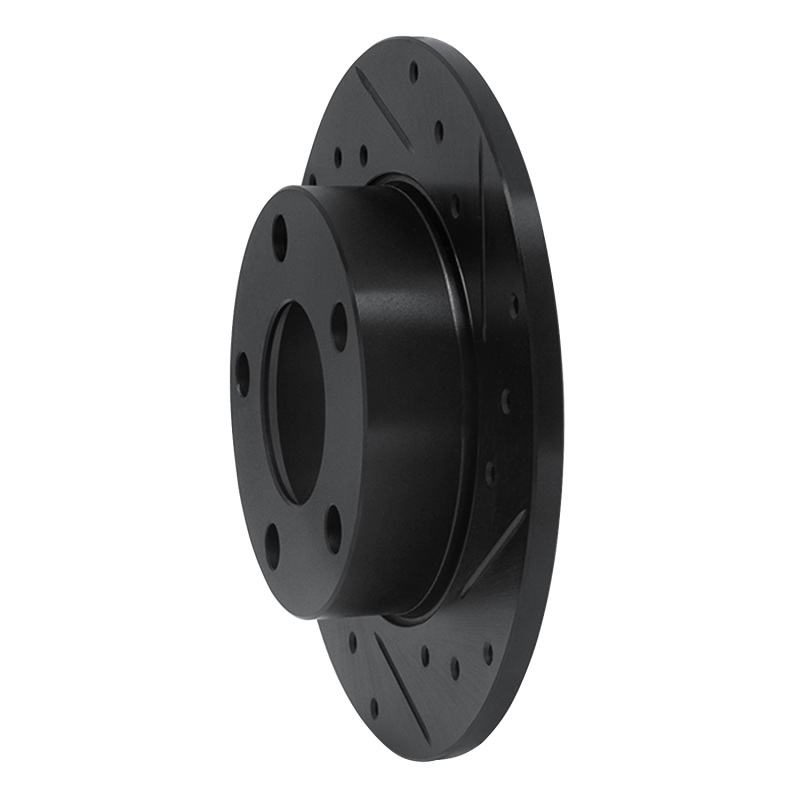 Picture of R1 85-00 Audi 5000S Quattro Rear Right Drilled & Slotted Black Brake Rotor