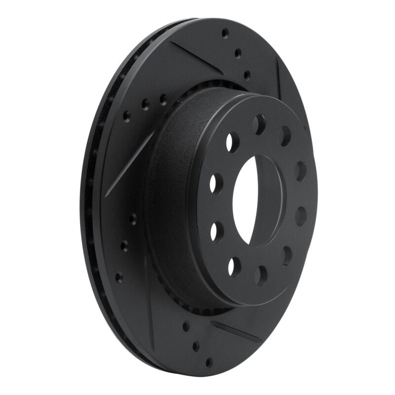 Picture of R1 90-97 Audi S4 Rear Right Drilled & Slotted Black Brake Rotor