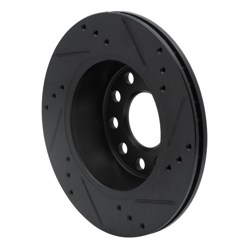 Picture of R1 90-97 Audi S4 Rear Left Drilled & Slotted Black Brake Rotor