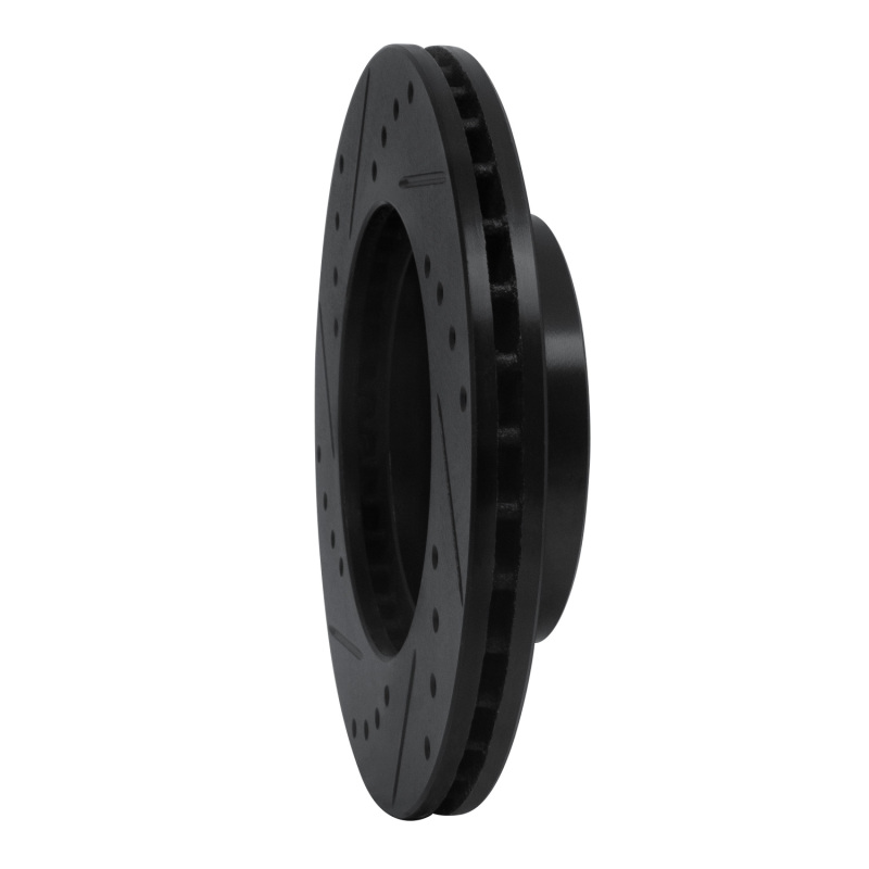 Picture of R1 90-91 Audi 90 Quattro Front Right Drilled & Slotted Black Brake Rotor