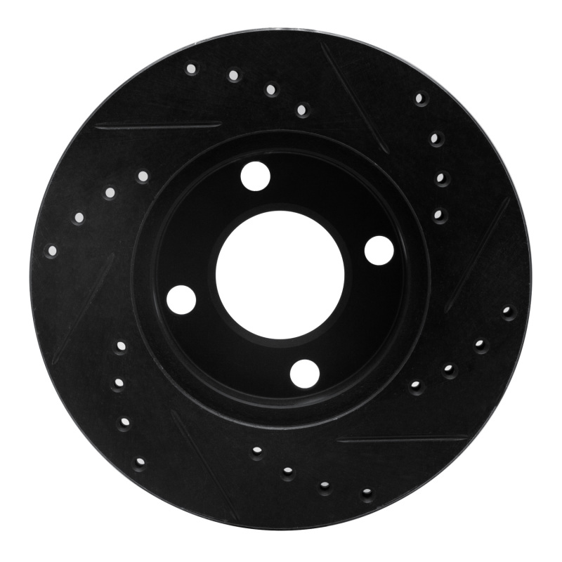 Picture of R1 90-91 Audi 90 Quattro Front Left Drilled & Slotted Black Brake Rotor