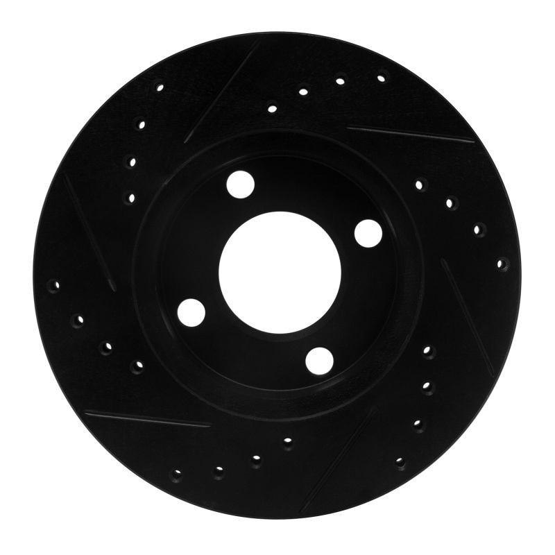Picture of R1 90-91 Audi 90 Quattro Front Right Drilled & Slotted Black Brake Rotor
