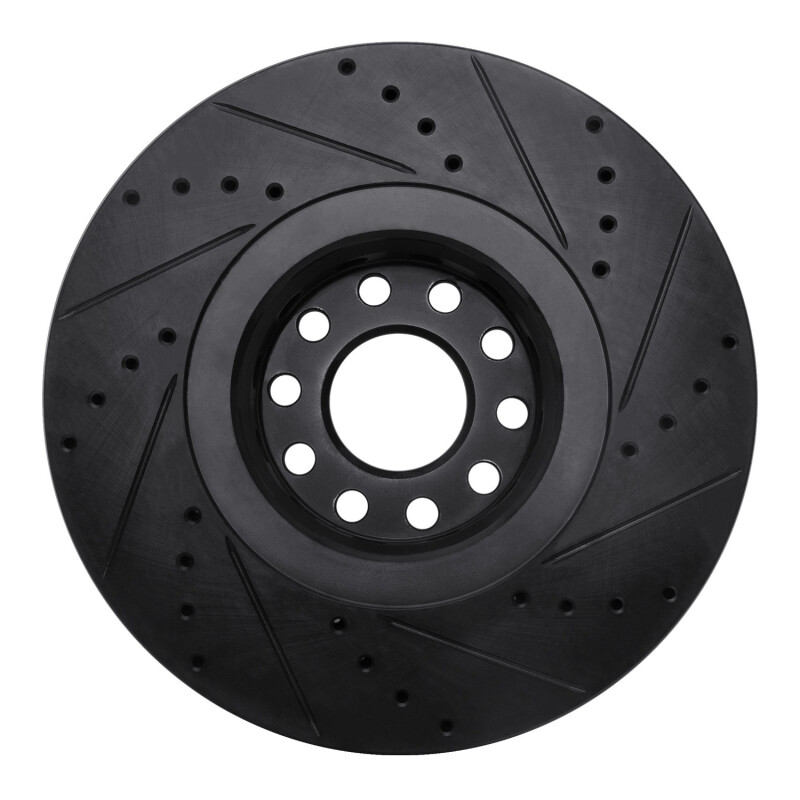Picture of R1 00-03 Audi A8 Front Left Drilled & Slotted Black Brake Rotor