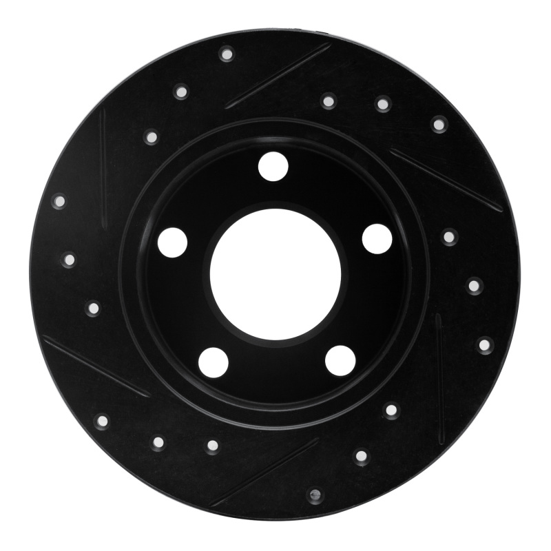 Picture of R1 98-01 Audi A6 Quattro Rear Right Drilled & Slotted Black Brake Rotor