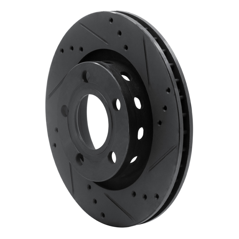 Picture of R1 00-03 Audi A8 Rear Right Drilled & Slotted Black Brake Rotor