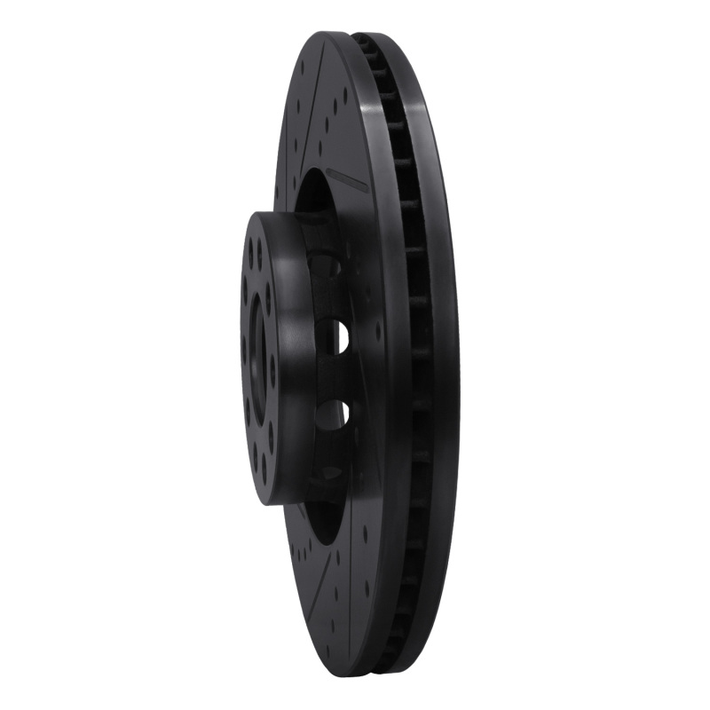 Picture of R1 00-03 Audi A8 Front Left Drilled & Slotted Black Brake Rotor