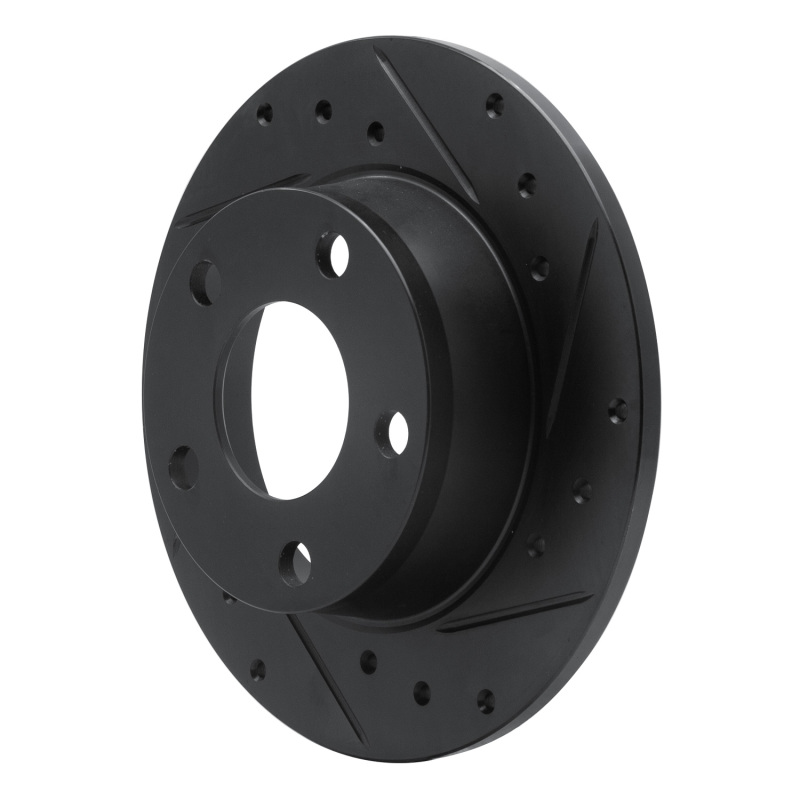 Picture of R1 99-02 Audi A6 Quattro Rear Right Drilled & Slotted Black Brake Rotor