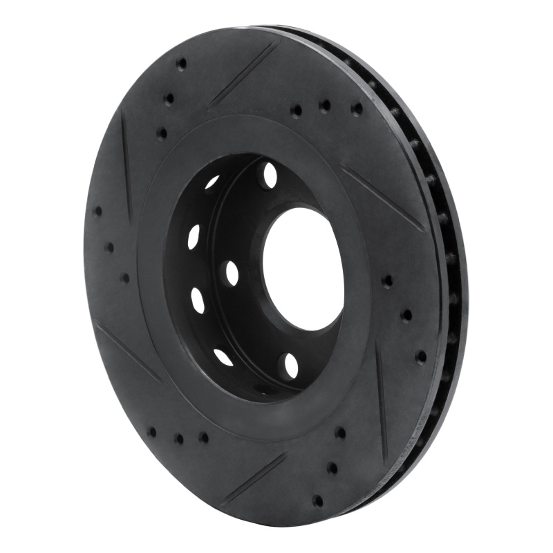 Picture of R1 00-03 Audi A8 Rear Right Drilled & Slotted Black Brake Rotor