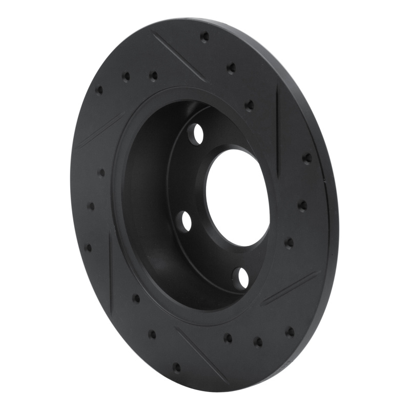 Picture of R1 99-05 Audi Allroad Rear Left Drilled & Slotted Black Brake Rotor