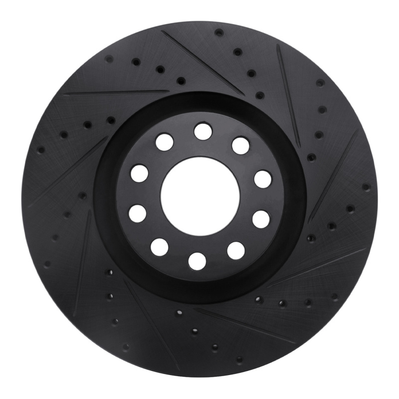 Picture of R1 99-04 Audi S6 Front Right Drilled & Slotted Black Brake Rotor