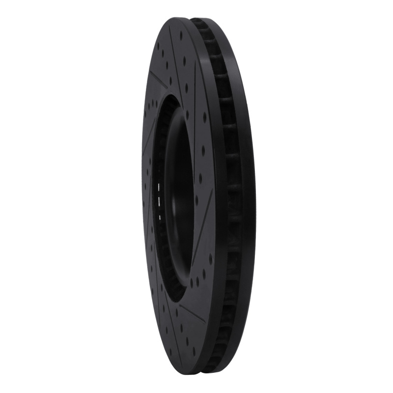 Picture of R1 99-04 Audi S6 Front Left Drilled & Slotted Black Brake Rotor