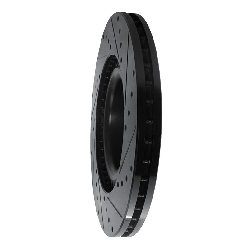 Picture of R1 01-03 Audi S8 Front Left Drilled & Slotted Black Brake Rotor