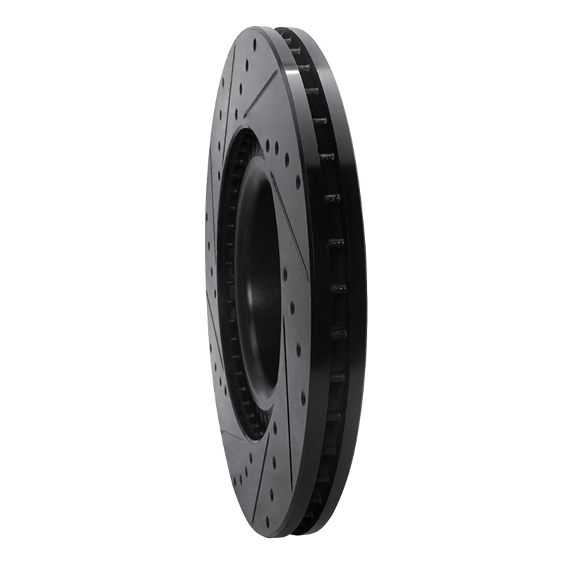 Picture of R1 01-03 Audi S8 Front Right Drilled & Slotted Black Brake Rotor