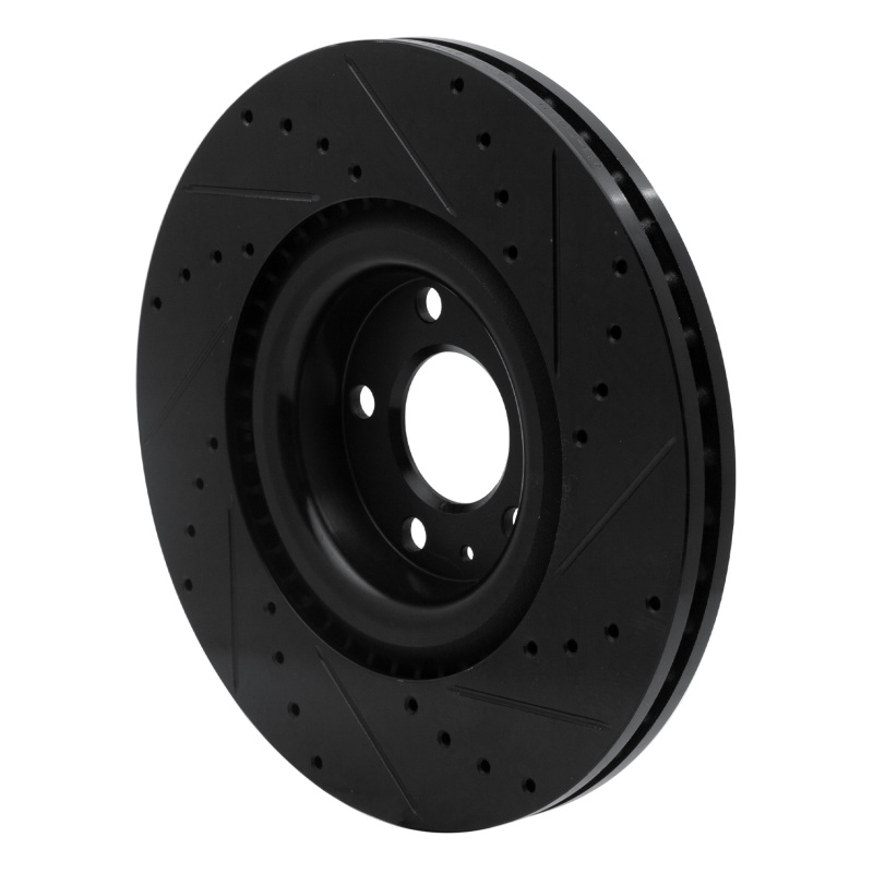 Picture of R1 04-09 Audi S4 Front Left Drilled & Slotted Black Brake Rotor