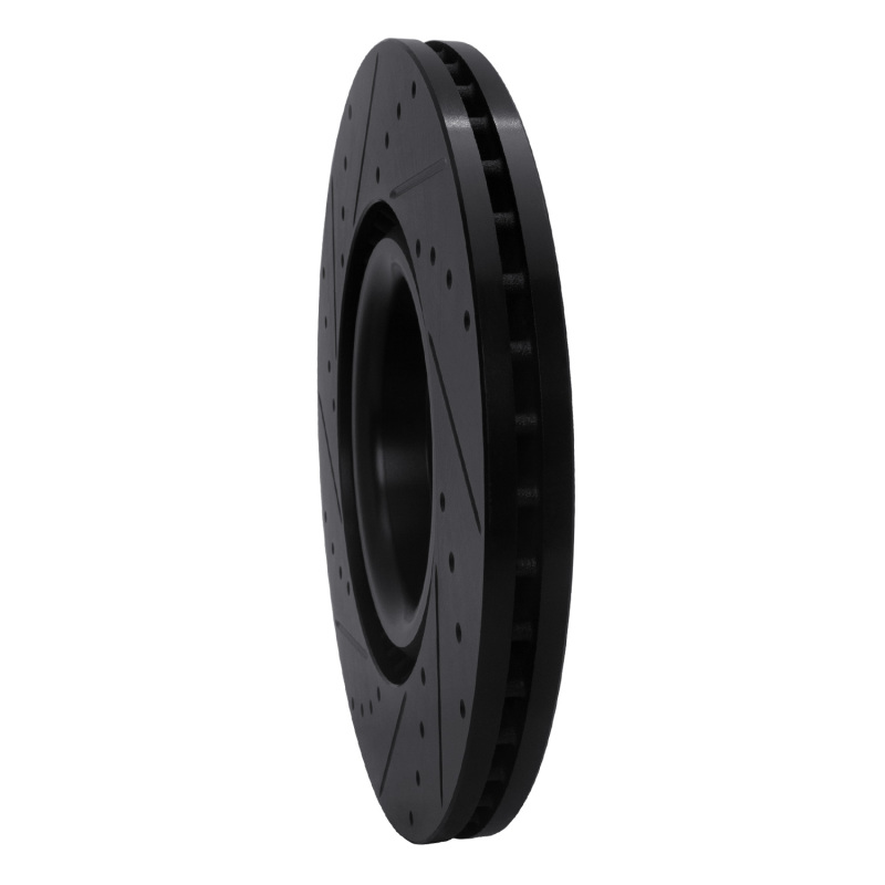 Picture of R1 04-09 Audi S4 Front Right Drilled & Slotted Black Brake Rotor
