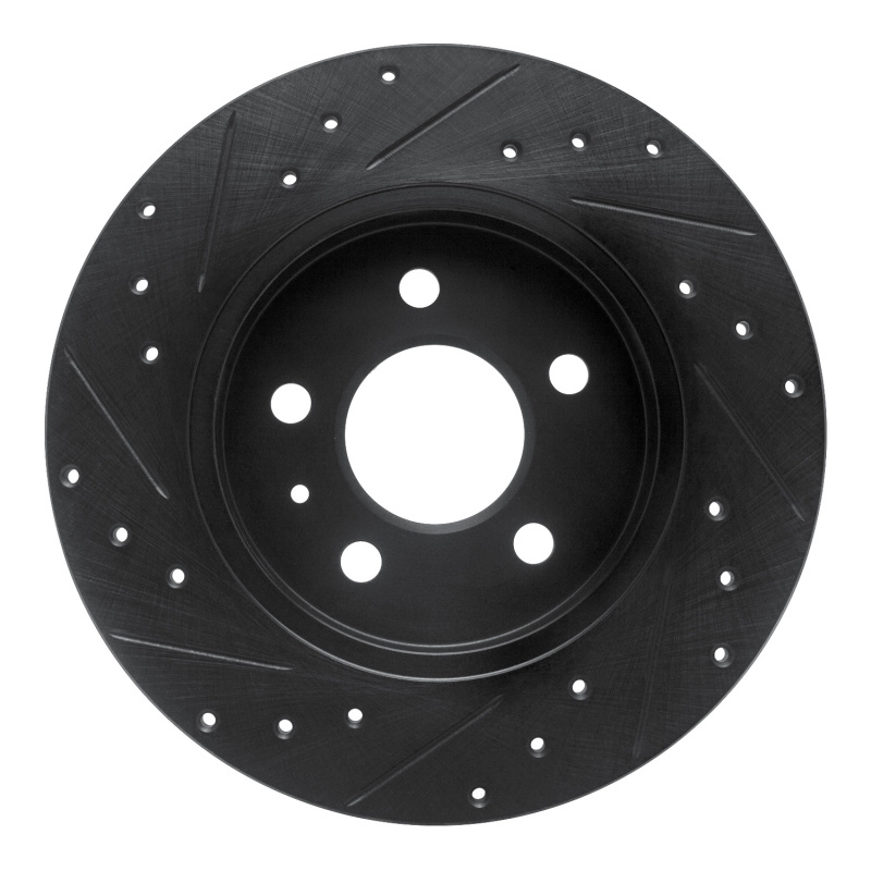Picture of R1 00-09 Audi A4 (USA/Canada) Rear Right Drilled & Slotted Black Brake Rotor