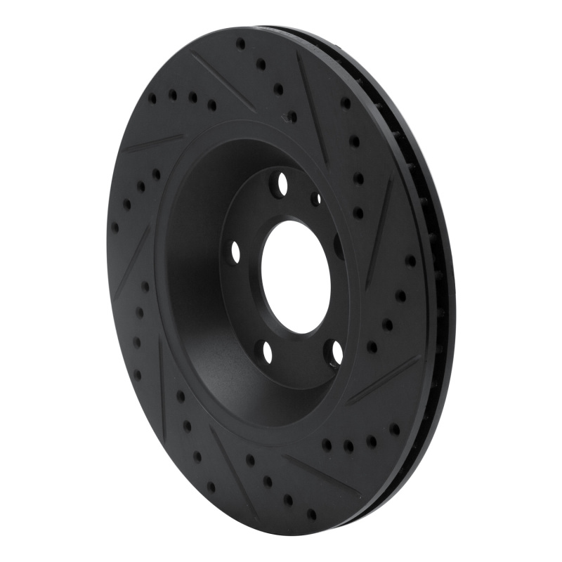 Picture of R1 04-09 Audi S4 Rear Left Drilled & Slotted Black Brake Rotor