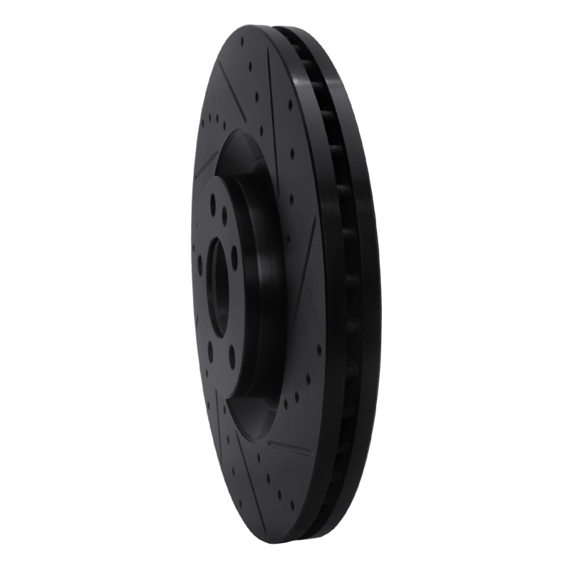 Picture of R1 04-09 Audi S4 Front Right Drilled & Slotted Black Brake Rotor