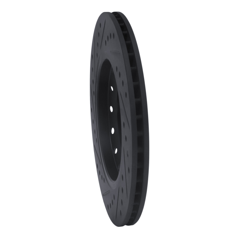 Picture of R1 04-10 Audi A8 Rear Right Drilled & Slotted Black Brake Rotor