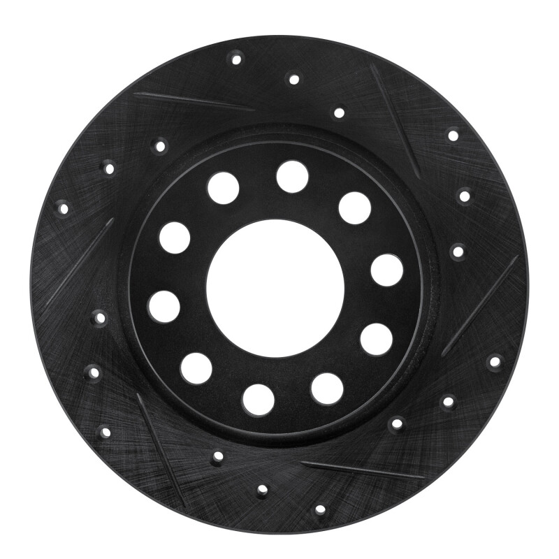 Picture of R1 00-08 Audi A4 (USA/Canada) Rear Right Drilled & Slotted Black Brake Rotor