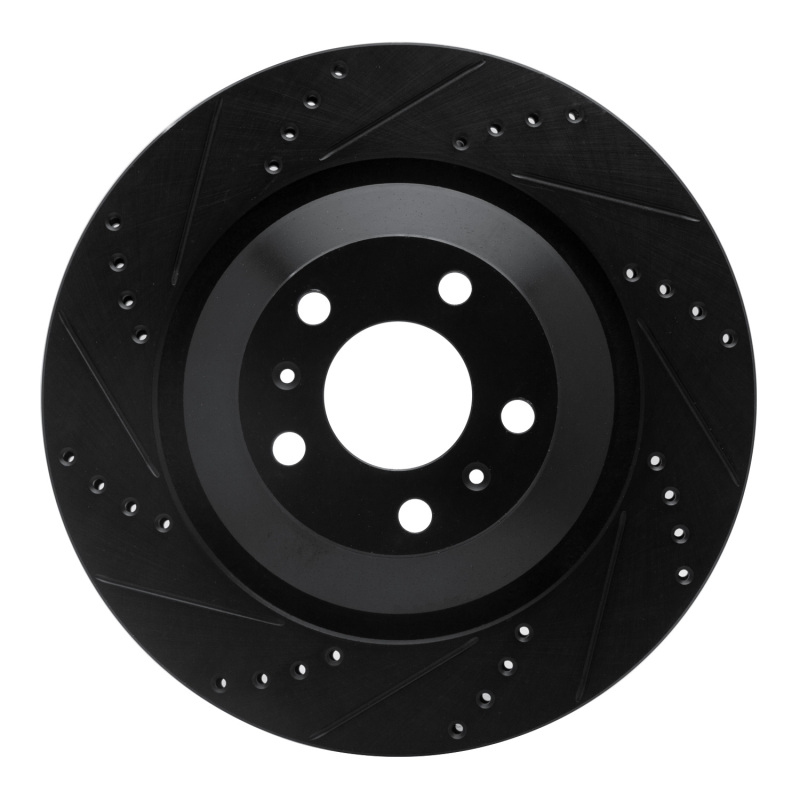 Picture of R1 04-18 Audi S8 Rear Left Drilled & Slotted Black Brake Rotor