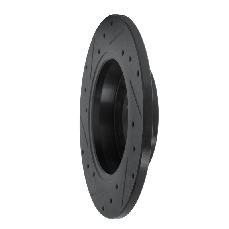 Picture of R1 00-08 Audi A4 (USA/Canada) Rear Right Drilled & Slotted Black Brake Rotor